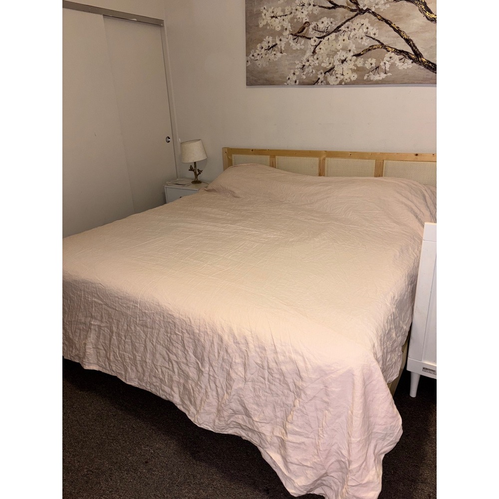 Quince European linen pink king duvet cover